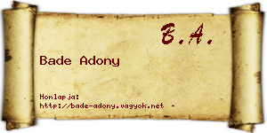 Bade Adony névjegykártya